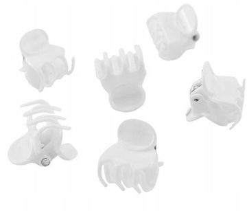 KRABIKI DO WŁOSÓW BIAŁE 1,5 cm - 6 SZTUK