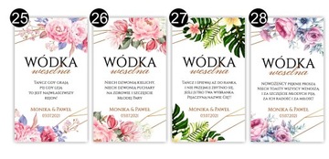 ZAWIESZKI na alkohol wódke ETYKIETY 50 szt ślub