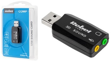 KARTA DŹWIĘKOWA REBEL COMP ZEWNĘTRZNA MUZYCZNA USB JACK 5.1