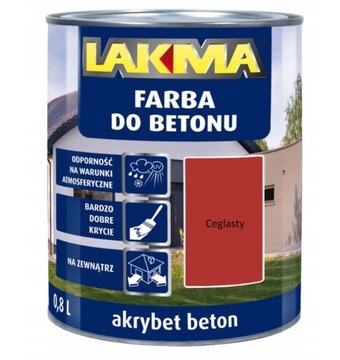 Farba do betonu AKRYBET BETON CEGLASTY LAKMA 0,8L