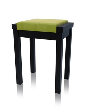 Taboret bukowy LINEA czarny lakierowany stelaż