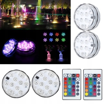 4 светодиодных лампы для бассейна, RGB-подсветка для бассейна