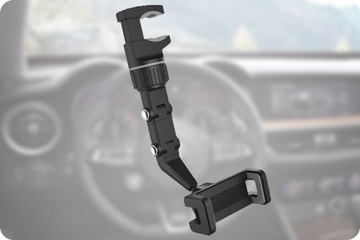 Держатель телефона для автомобильного зеркала заднего вида на 360°.