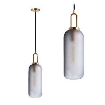 LAMPA SUFITOWA WISZĄCA SZKLANA MAT TUBA ZŁOTA LOFT