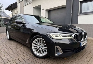 BMW Seria 5 G30-G31 Touring Facelifting 2.0 520d 190KM 2021 BMW Seria 5 520d Luxury Line KAMERA AMBIENTE serwisowany Bezwypadkowy, zdjęcie 1