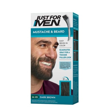 Just For Men M45 Темно-коричневая краска для бороды, средство для удаления серой краски + аппликатор