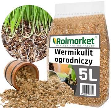 WERMIKULIT OGRODNICZY MEDIUM ŚREDNI PODŁOŻE Naturalny Dodatek Do Podłoża 5L