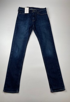 Jeansy męskie rurki granatowe skinny HOLLISTER r. 29x32