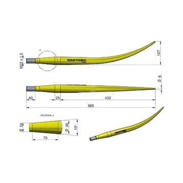 Погрузочная стойка, изогнутая, закрывающая L-600 мм, грейфер (крокодил), применение