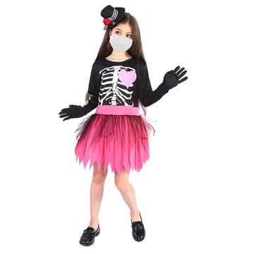 Dziecięce sukienki na Halloween Dziewczyny przebranie na karnawał Dziewczyna Halloween S Różowy szkielet