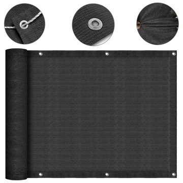 OSŁONA BALKONOWA MATA TARASOWA SIATKA NA BALKON TARAS PŁOT 1,2x5m UV 95%