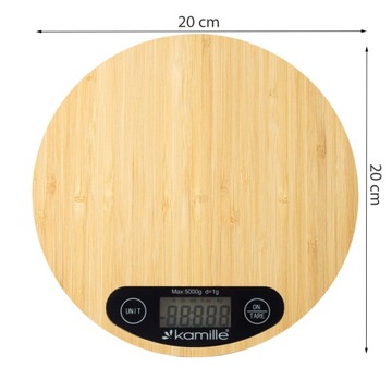 Кухонные весы с бамбуковым основанием до 5 кг WG7