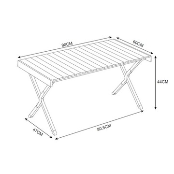 Aluminiowy stolik składany ogrodowy 90 cm stół kempingowy plażowy