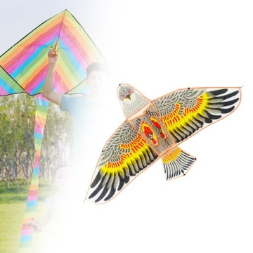 Строка змея орлиного змея огромная, большая, легкая для полета, одиночная линия с желтым цветом