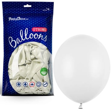 Balony białe 12cm Pastel Pure White 100 sztuk MINI Strong