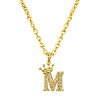 Luxury Stainless Steel Cubic Zirconia Initial