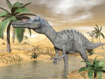 FOTOTAPETA 3D DINOZAUR WODA PIASEK