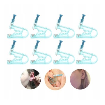 ПИСТОЛЕТ ДЛЯ ПИРКИНГА УШЕЙ С ПИРКИНГОМ СЕРЬГ 8 ШТ.