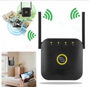 WZMACNIACZ SYGNAŁU WIFI 300MBPS REPEATER AP WPS ROUTER DWIE ANTENY 2.4GHZ
