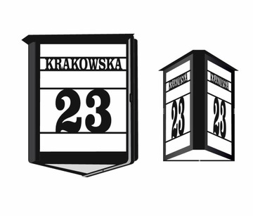 KINKIET PLAFON LATARENKA NUMER DOMU, WYMIENNY LED