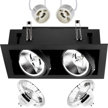OPRAWA HALOGEN SUFITOWA RUCHOMA 2XAR111 GU10 LED