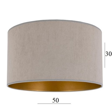 ABAŻUR duży walec 6W 50/30 cm welurowy klosz w odcieniu beżu aksamitny