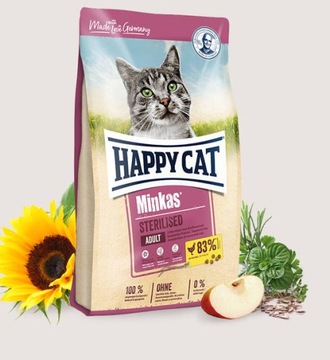 HAPPY CAT MINKAS STERILISED DRÓB 10KG + 4 GRATISY!