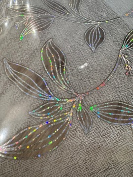 Cerata PRZEZROCZYSTA OBRUS jak Liść BROKATOWA, HOLOGRAFICZNA 140