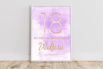 Приветственный плакат с именем День рождения Юбилей 18 40 РАЗЛИЧНЫЕ ДИЗАЙНЫ 70х50 см