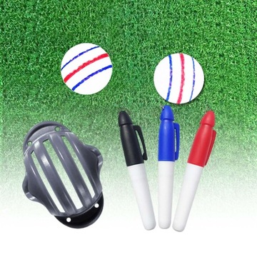 2X Шаблон инструмента для выравнивания линии рисования мяча для гольфа с маркером