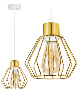 LAMPA WISZĄCA SUFITOWA ŻYRANDOL ZŁOTA BRYLANT LED