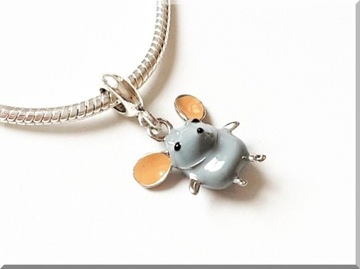 MODUŁOWA ZAWIESZKA CHARMS 3D SZARA MYSZKA MYSZ 01