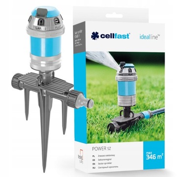 CELLFAST ZRASZACZ SEKTOROWY 6-FUNKCJI 346M2 POWER DO PODLEWANIA OBROTOWY