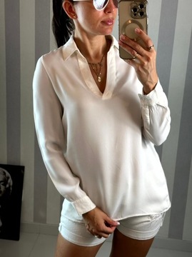 MASSIMO DUTTI_Elegancko casualowa biała koszula XS
