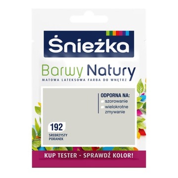 Śnieżka Barwy Natury Lateksowa Farba TESTER srebrzysty poranek 192 25ML