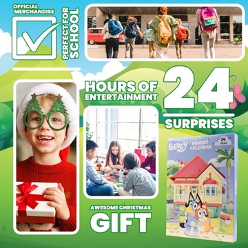 АДВЕНТ-КАЛЕНДАРЬ 24 ШТ. СИНИЙ и БИНГО КРАСИВЫЕ ПОДАРОЧНЫЕ Статуэтки