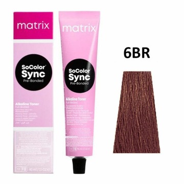 MATRIX SOCOLOR SYNC PRE-BONDED ALKALINE TONER FARBA DO WŁOSÓW 6BR 90ML