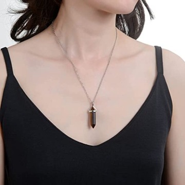 ОЖЕРЕЛЬЕ-КУЛОН «ТИГРОВЫЙ ГЛАЗ», ЦЕПОЧКА С КАМЕНЬМИ