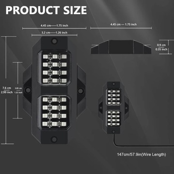Bluetooth-совместимая светодиодная подсветка RGB Освещение днища автомобиля Управление через автомобильное приложение