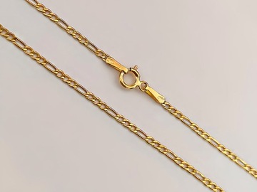 Złoty łańcuszek 585 o splocie figaro elegancki klasyczny łańcuch na prezent
