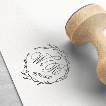 PIECZĄTKA stempel ślubny Serduszko + tusz