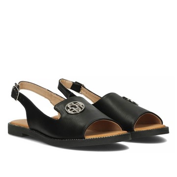 Klasyczne czarne sandały Filippo DS3666/24 BK