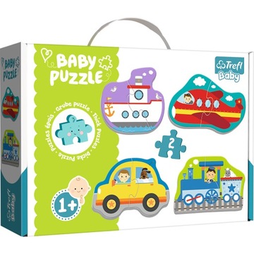 PUZZLE BABY PIERWSZE dla malucha POJAZDY TRANSPORTOWE samolot statek pociąg