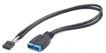 Przejściówka Gembird USB Pin 3.0 - USB 2.0 czarny 0,3 m