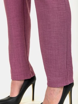 Elegancki komplet damski dwuczęściowy bluzka i spodnie modny fioletowy M