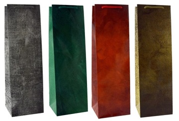 пакеты из ламинированной бумаги 12х11х39см для вина, элегантные подарочные пакеты