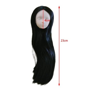 Figurka dziewczyny w skali 1/6 Akcesoria dla lalek Długie włosy, czarne, proste włosy