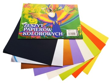 PAPIER KOLOROWY A5 8 kolorów do prac plastycznych