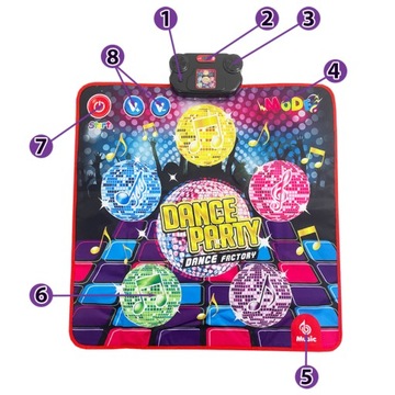 БОЛЬШОЙ МУЗЫКАЛЬНЫЙ ТАНЦЕВАЛЬНЫЙ КОВРИК ДЛЯ ДЕТЕЙ ДИСКОТЕЧЕСКИЙ КОВРИК ДЛЯ ИГРЫ НАВЫКОВ