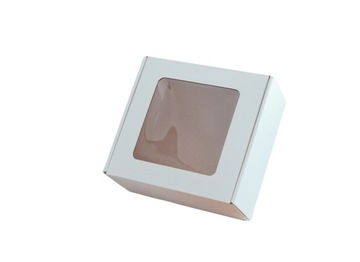 Pudełko Fasonowe z Okienkiem Białe 200x200x100mm